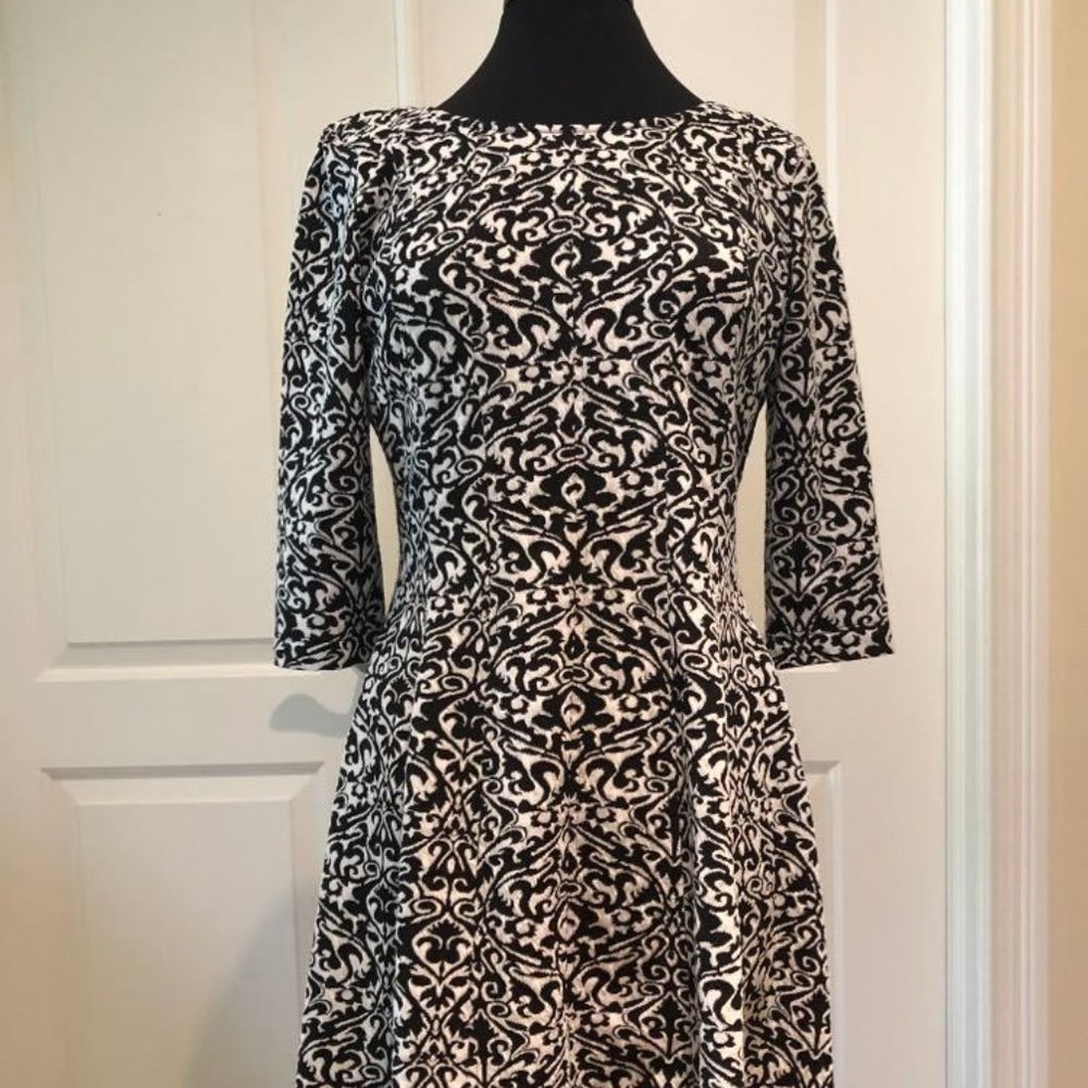 Taylor Black & Ivory Dress